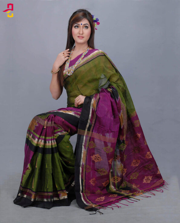 Maslise Silk Cotton Tangail Saree HAT-802