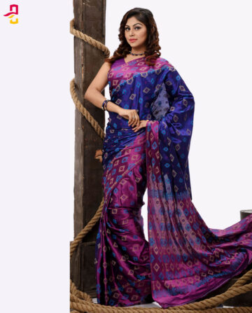 Pure Soft Silk Jamdani Tangail Saree HHS-467