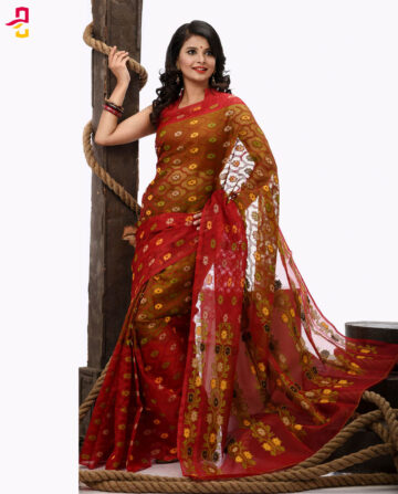 Silk Dutari Jamdani Tangail Saree HHS-469