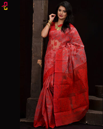 Muslin Silk Jamdani Tangail Saree (মসলিন সিল্ক শাড়ি) HHS-556