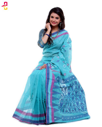 Soft Mercerized Cotton Handwork Tangail Sari (সুতি শাড়ি) HMC-64