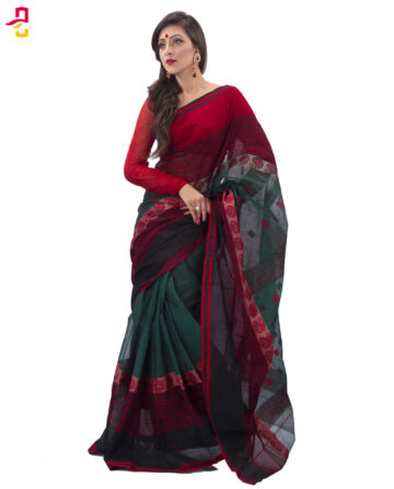 Fine Cotton Baluchuri Tangail Sari HMT-104