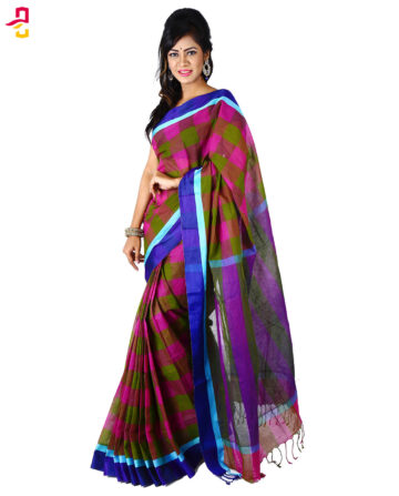 Cotton Grameen Check Tangail Sari HMT-245