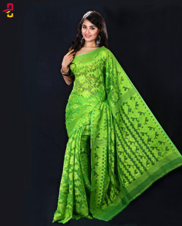 Moslin Silk Jamdani Tangail Saree HRB-156