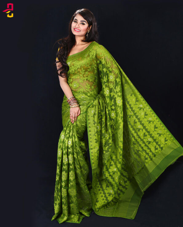 Moslin Silk Jamdani Tangail Saree HRB-157