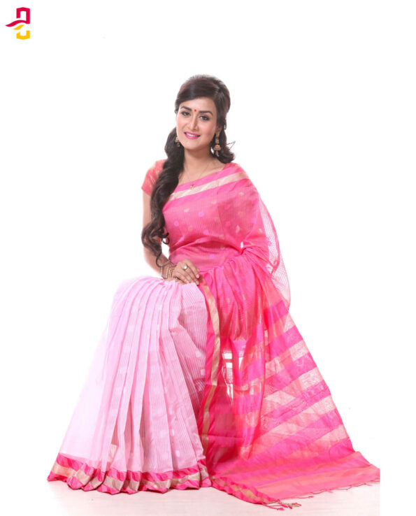 Mercerized Muslin Silk Tangail Saree HRB-163