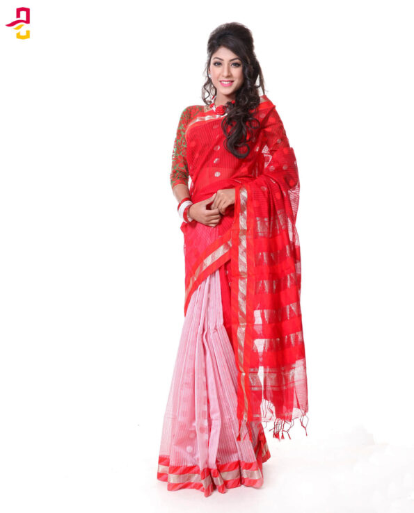 Mercerized Muslin Silk Tangail Saree HRB-164