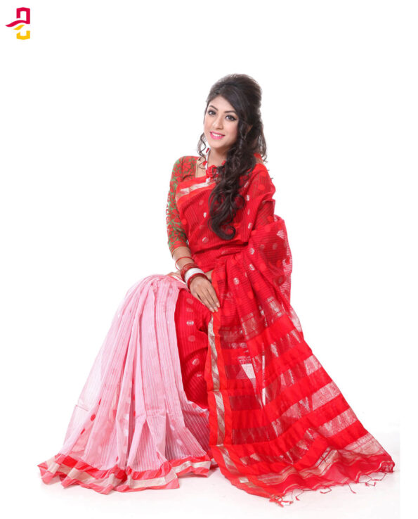 Mercerized Muslin Silk Tangail Saree HRB-164