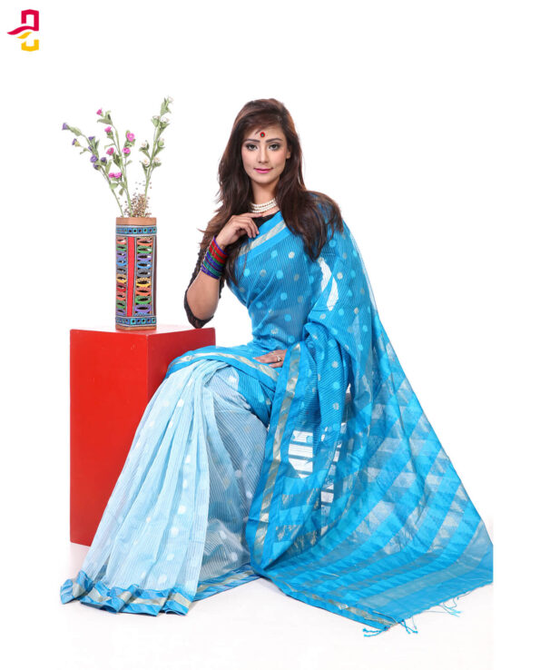 Mercerized Muslin Silk Tangail Saree HRB-165