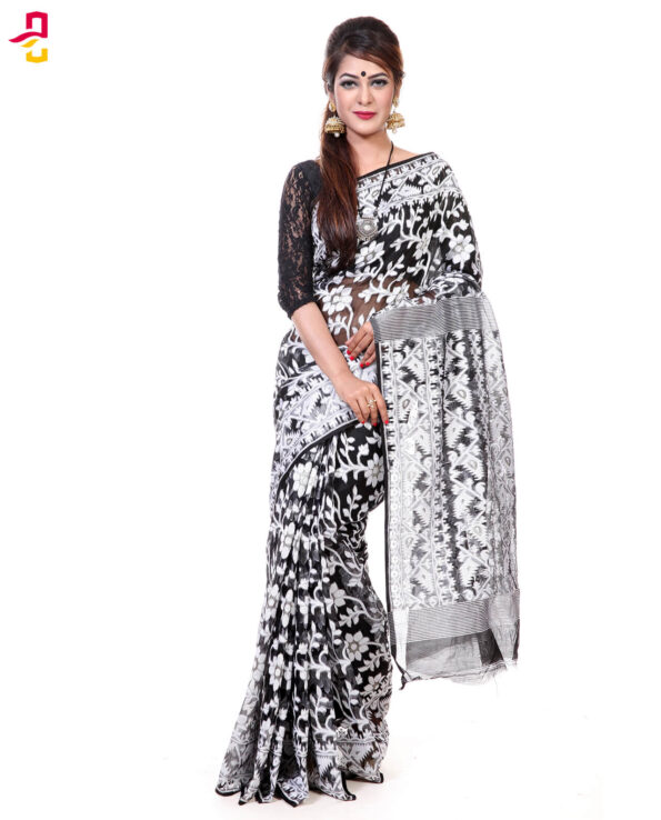 Muslin Silk Jamdani Tangail Saree HRB-168