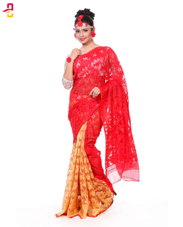 Muslin Silk Jamdani Tangail Saree HRB-169