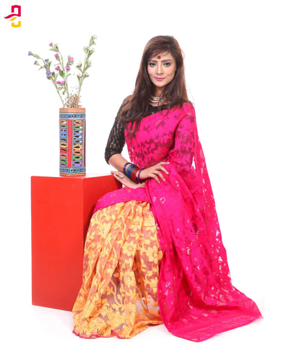 Muslin Silk Jamdani Tangail Saree HRB-170