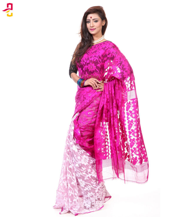 Muslin Silk Jamdani Tangail Saree HRB-171