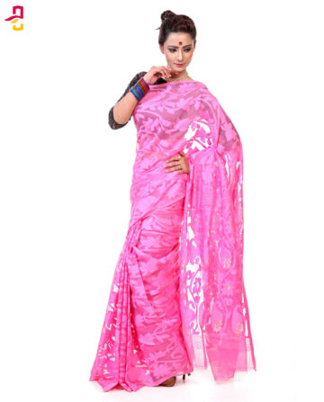 Muslin Silk Jamdani Tangail Saree HRB-175