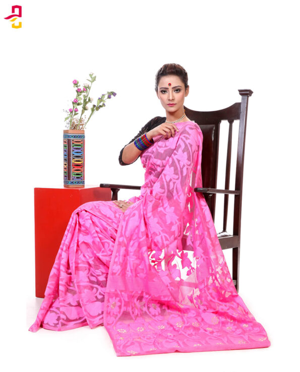 Muslin Silk Jamdani Tangail Saree HRB-175