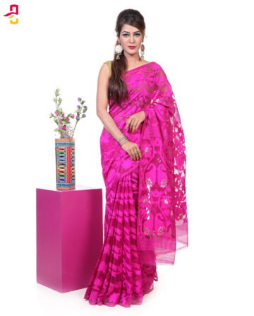 Muslin Silk Jamdani Tangail Saree HRB-177