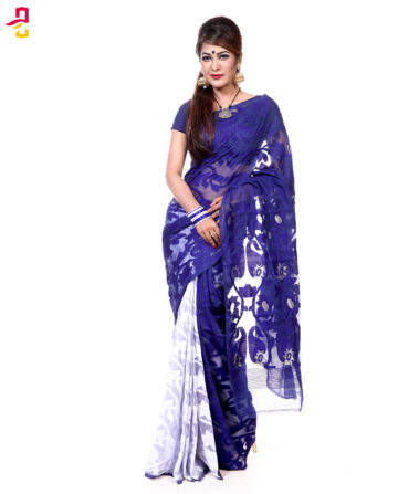 Muslin Silk Jamdani Tangail Saree HRB-179