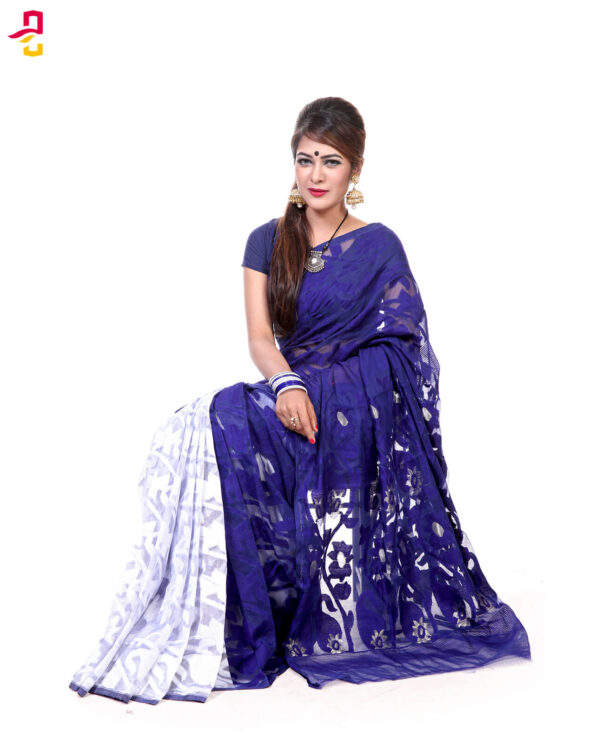 Muslin Silk Jamdani Tangail Saree HRB-179