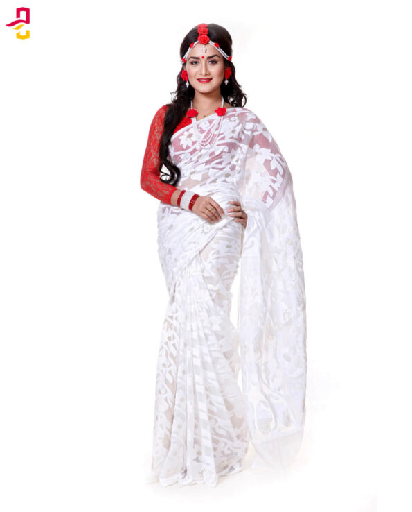 Muslin Silk Jamdani Tangail Saree HRB-180