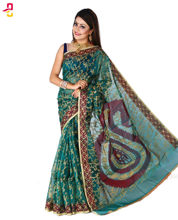 Delicate Half Silk Tangail Sari HRB-199