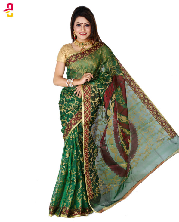 Delicate Half Silk Tangail Sari HRB-201